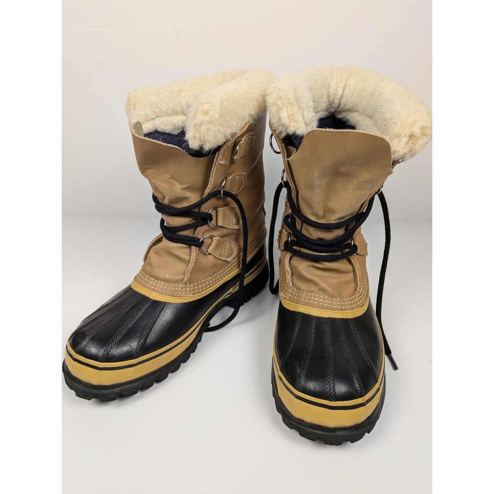 Sorel Caribou Boots Women's 8 Made in Canada Kaufman Leather Winter Snow Boots